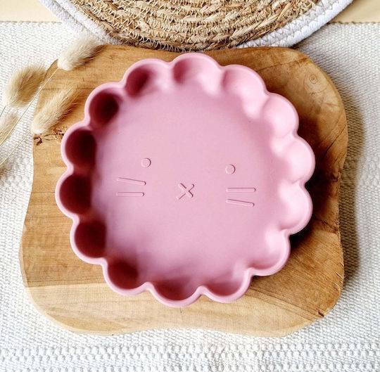 Rammelaartje Children's Silicone Food Plate Pink