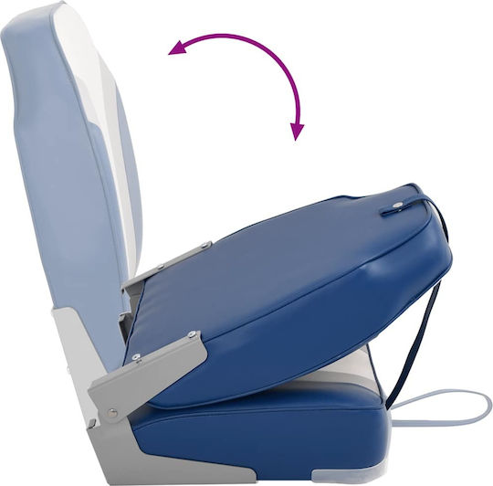 Boat Chairs Folding 2 Pieces High Back 3284303 Blue