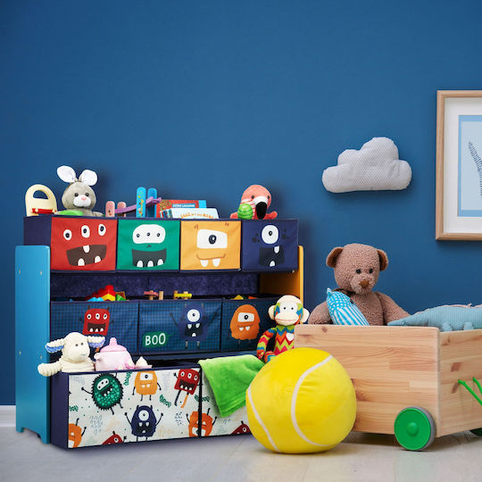 Relaxdays Foldable Fabric Blue Toy Storage Box 70x92.5x30cm