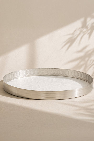 Kaemingk Decorative Metallic Round Tray 35x35x3.5cm