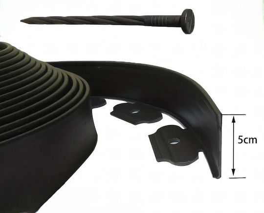 Set Gardă Viu De Grădină 30 Ancore Incluse Polipropilenă Lățime 5 Cm Lungime 10 M Negru
