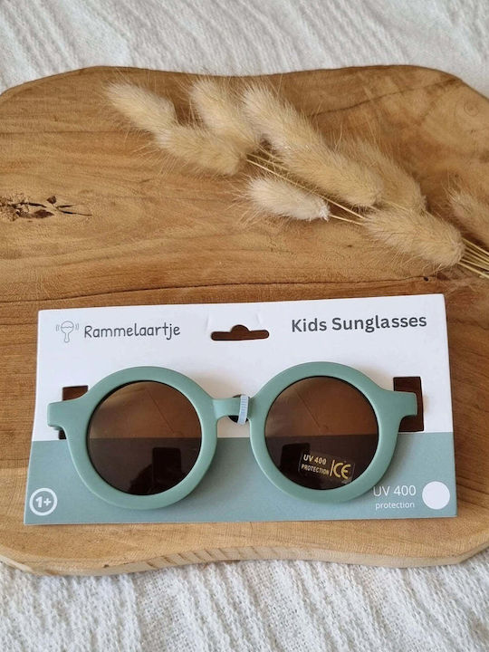 Rammelaartje Round Kids Sunglasses Green For 1-5 Years