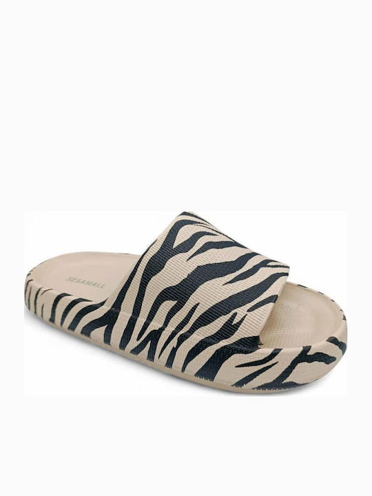 Sesamall Damen Zehentrenner Zebra Beiges