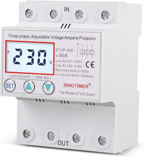 Three-phase Digital Voltage Protection Relay Sinotimer 1-63a Stvp-936-63a Automatic Recovery