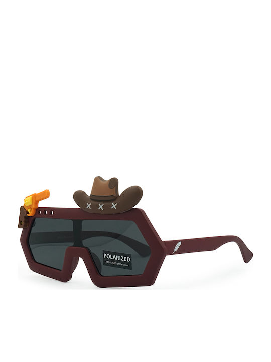 Kids Sunglasses with Polarized Burgundy Lens