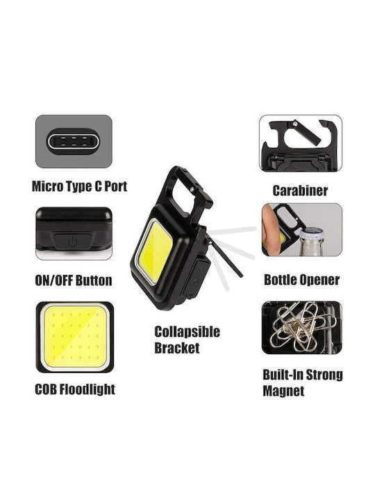 SPV T Wiederaufladbarer Schlüsselanhänger mit LED Taschenlampe