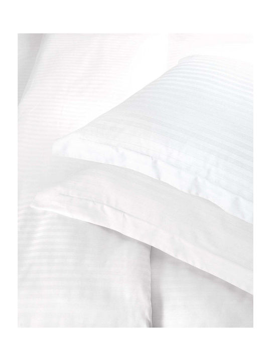 Rythmos Σετ Παπλωματοθήκη 170x250cm Μονή με Μαξιλαροθήκη Λευκή