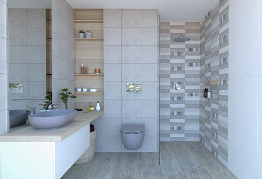 Hatz Interior Floor / Wall Ceramic Matte Tile 60x30cm Light Gray