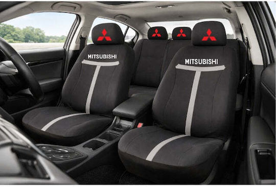 Universal Seat Covers Set Hlx1 Compatible Mitsubishi – Black Grey