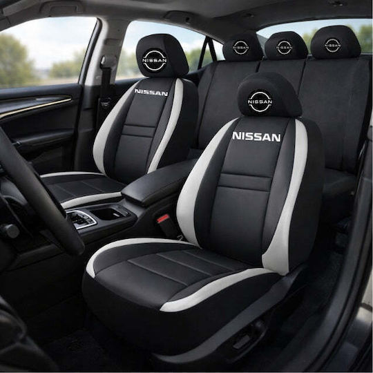 Universal Seat Covers Set Hlx4 Compatible Nissan New – Black Grey