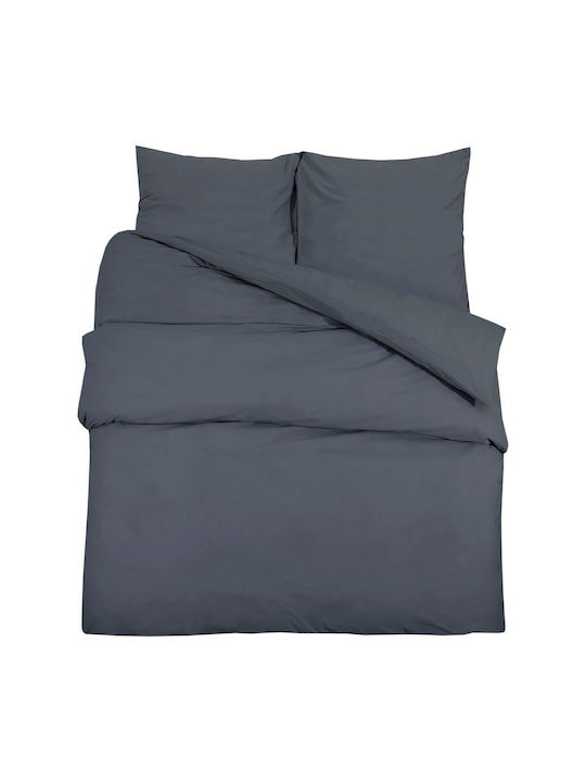 vidaXL Duvet Cover Set Single with Pillowcase 140x200 Charcoal