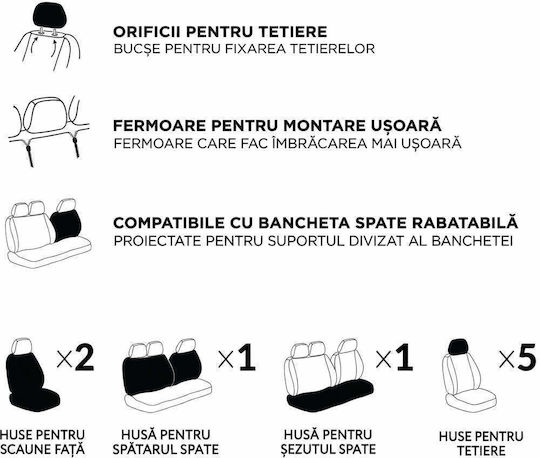 Universal Seat Cover Set Hlx6 Compatible Mitsubishi – Black Red
