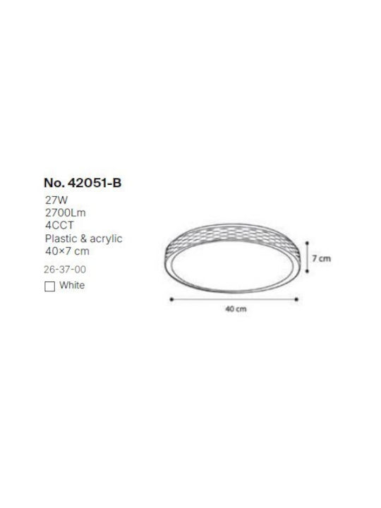 Inlight Πλαφονιέρα 50εκ. LED