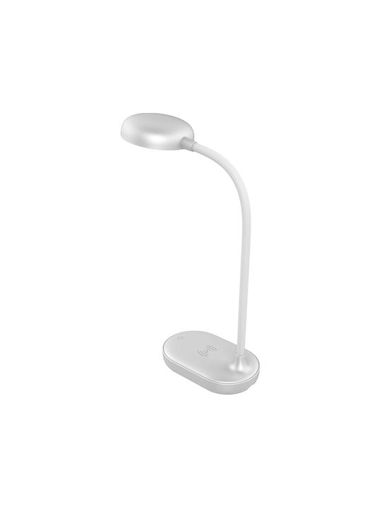 Bigben Stație De Încărcare Wireless Qi 15w Lampă De Masă Argintie 4000k