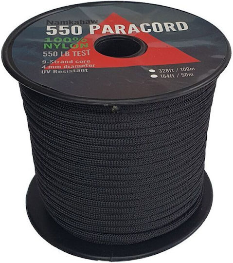 NAMKABAW 550 Paracord 9 Клона Въже с Дължина 50м Черно