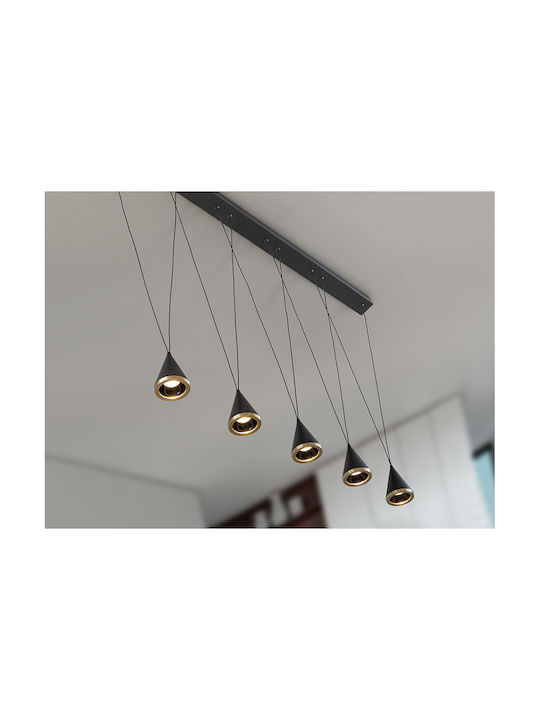 Adjustable Black LED Ceiling Light With Warm White Light
