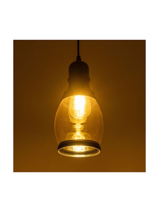 GloboStar Oliver Pendant Ceiling Light Honey with E27 Socket 14x14x30cm