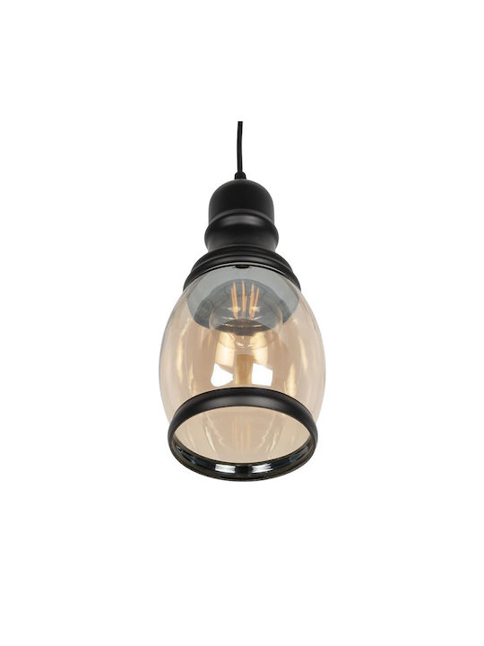 GloboStar Oliver Pendant Ceiling Light Honey with E27 Socket 14x14x30cm