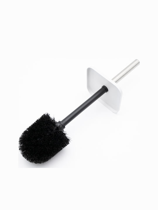 TnS Hotel Cubic Metallic Bathroom Brush and Trash Can Set Soft Close 5l White