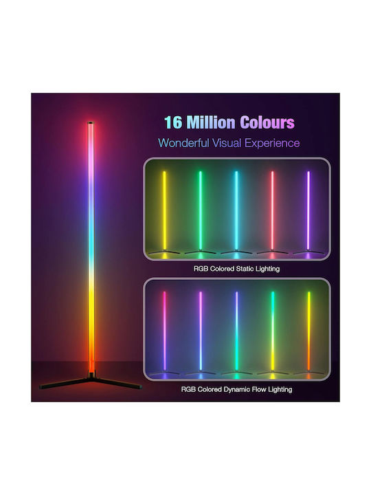 Qova LED Lampadar de Podea Înălțime 160cm cu Lumină RGB 1000lm Multicolor
