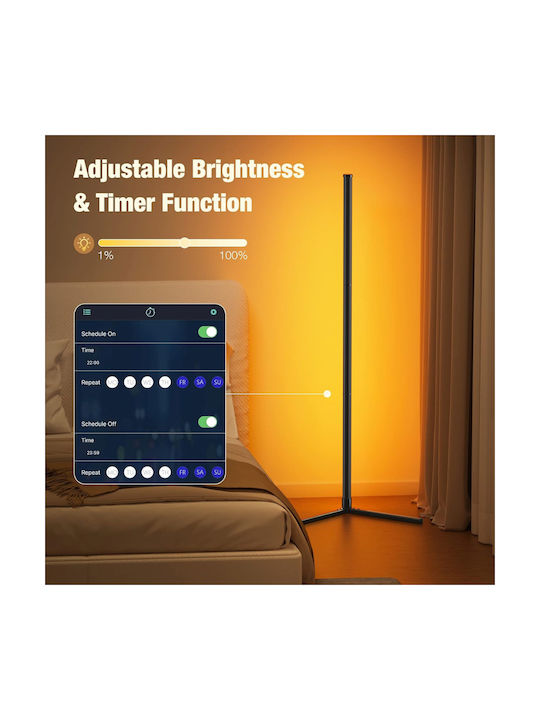 Qova LED Lampadar de Podea Înălțime 160cm cu Lumină RGB 1000lm Multicolor