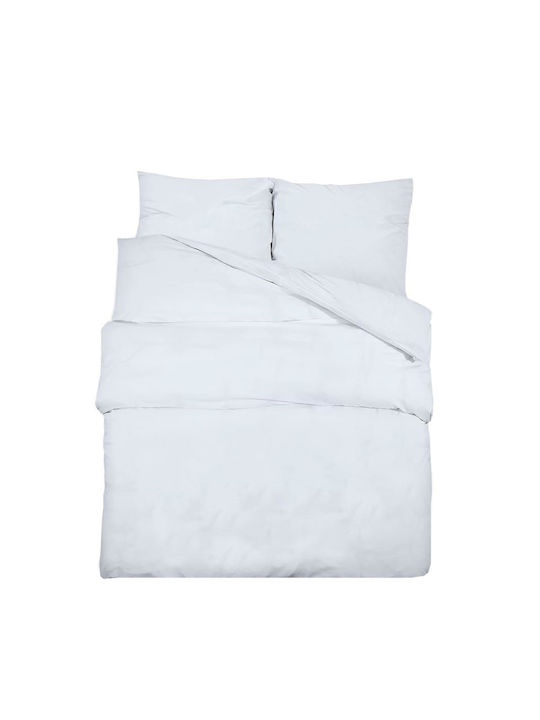 vidaXL Duvet Cover Set Queen with 2 Pillowcases 220x240 White
