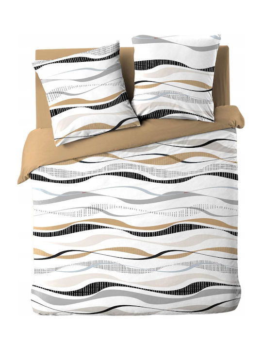 Douceur d'Intérieur Duvet Cover Set Cotton Queen with 2 Pillowcases 240x220 Natura Natura