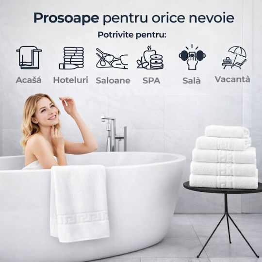 Pucioasa Set 5 Prosoape De Hotel Pentru Față 90x50cm Albastre