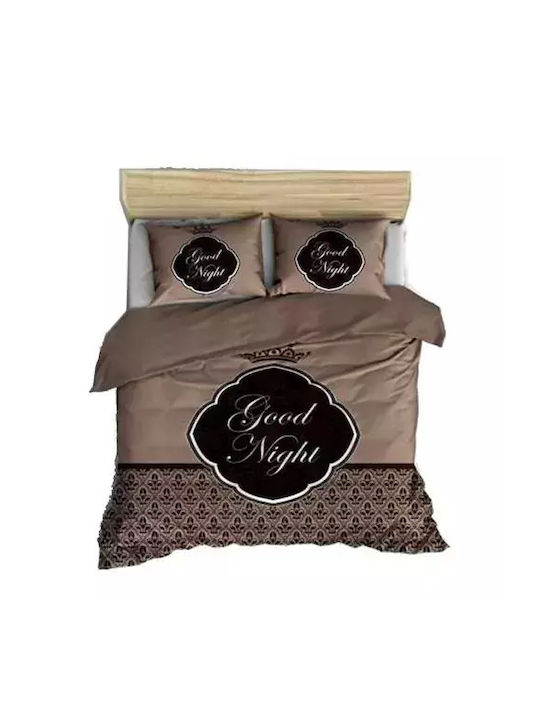 Nightlife Комплект Плик за Завивка Кинг Сайз с 2 Калъфки 240x200 Кафяв