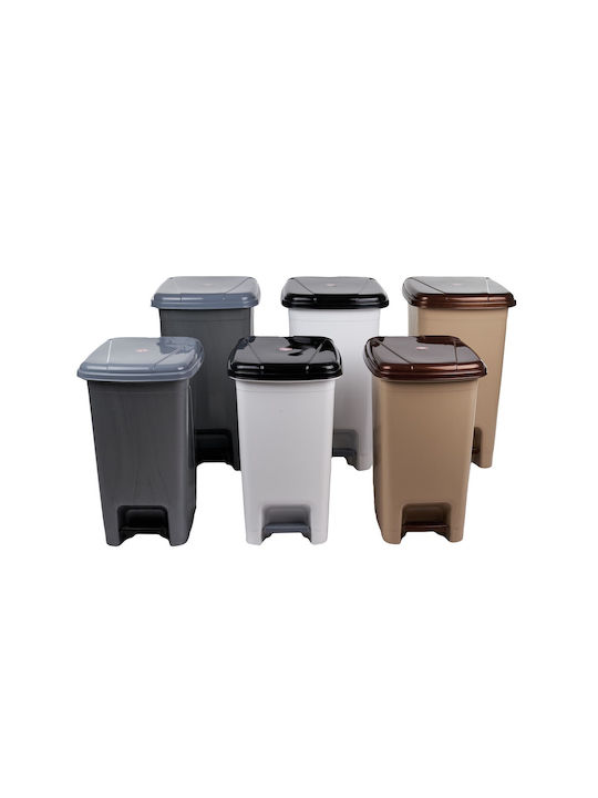 Klikareto Slim Mülleimer Kunststoff mit Pedal Graue 60lt