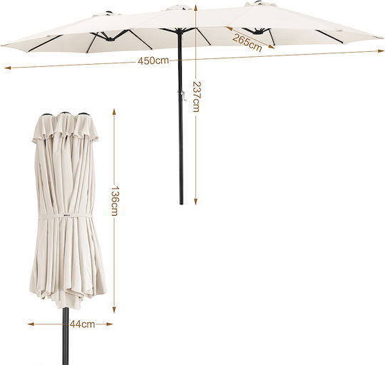 Umbrelă De Pardoseală Pătrată Metalică Roz 4.6x4.6m 02002157