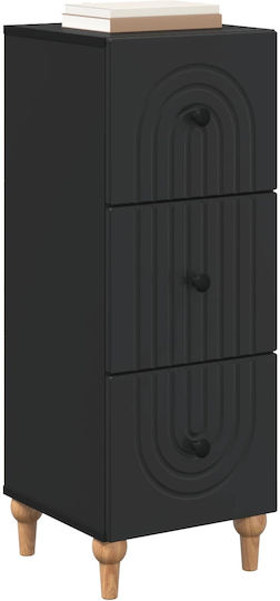 Chest of Drawers Bedroom Wood & Metal Black 33x34.5x90cm