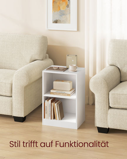 Bedside Table Wooden White 40x30x60cm
