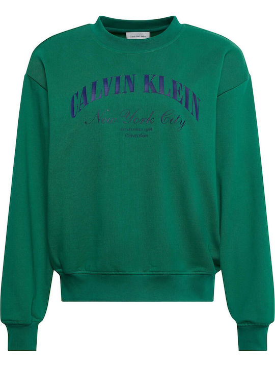 Logo Graphic Lang Damen Sweatshirt Grün