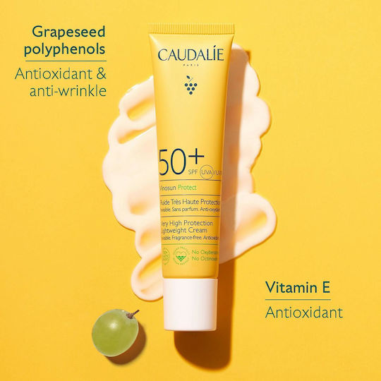Caudalie Vinosun Αντηλιακή Λοσιόν Προσώπου SPF50+ 40ml