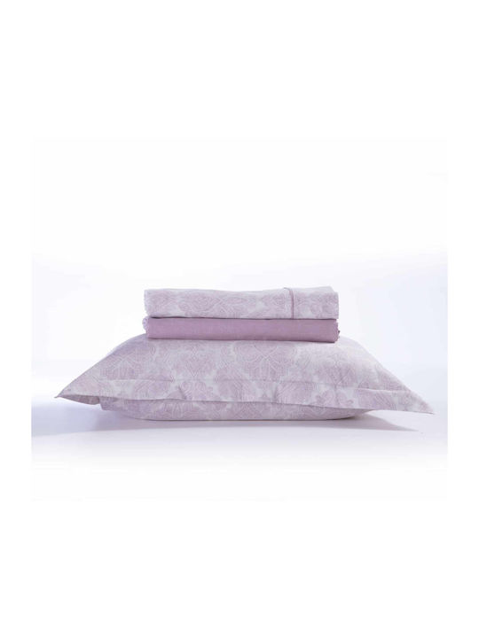 Nef-Nef Homeware Bettbezug-Set Baumwollsatin Übergröße mit 2 Kissenbezügen 240x230 Bless Orchid