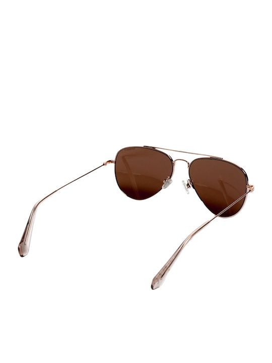 Superdry Superdry Women's Sunglasses with Rose Gold Metallic Frame and Brown Lenses W9710052A-K5L