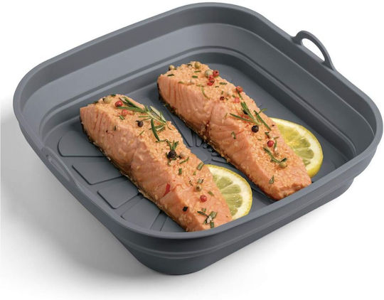 Silicone Air Fryer Basket Metaltex 21.5 cm Collapsible Grey 222193
