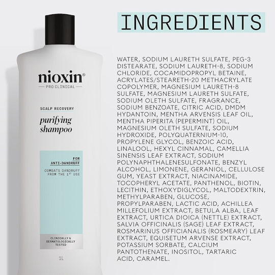 Nioxin Scalp Recovery Шампоан Против Пърхот Себореен Дерматит и Суха Кожа 1000ml