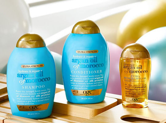 OGX Argan Oil Of Morocco Σαμπουάν Αναδόμησης/Θρέψης & Ενυδάτωσης για Όλους τους Τύπους Μαλλιών 385ml