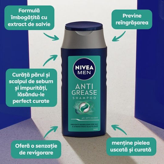 Nivea Men Anti Grease Sampon de Păr Hidratare pentru Păr Gras 400ml