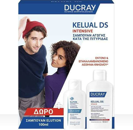 Ducray Promo Kelual Ds Intensive Anti-dandruff Shampoo 100ml & Elution Gentle Balancing Shampoo 100ml