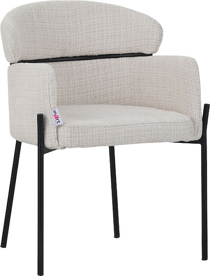 Inart Ess- und Küchenstühle Tolerse 58x57x80cm 2 Stück Beige
