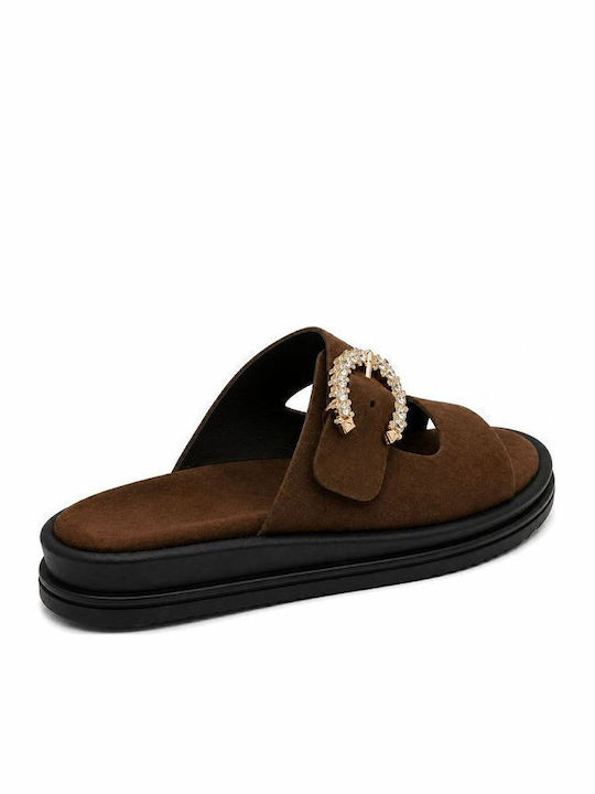 Women's Flat Sandals Flatforms Brown