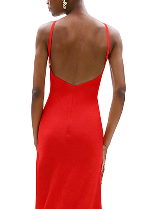 Sommer Maxi Abendkleid Koralle A4807 Rot