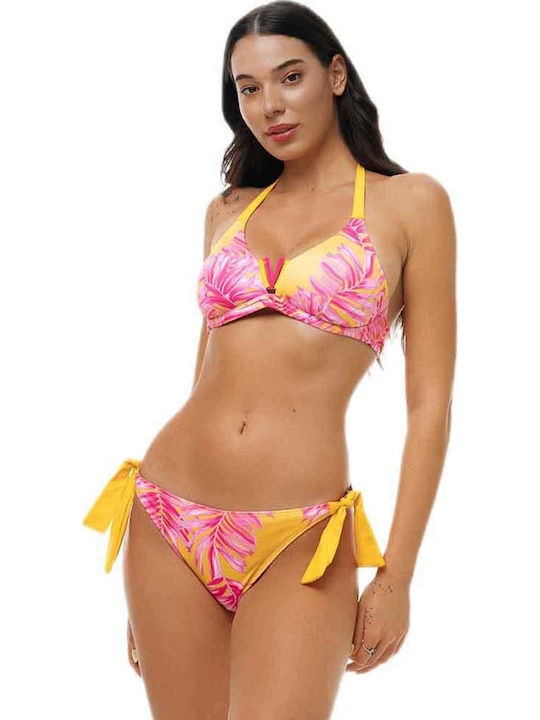 Bikini Slip με Κορδονάκια Κίτρινο
