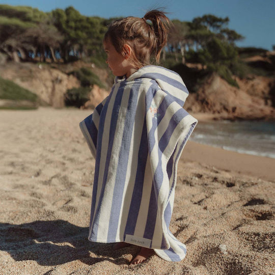 Little Dutch Kid's Beach Poncho Dreamy Purple Stripe One Size