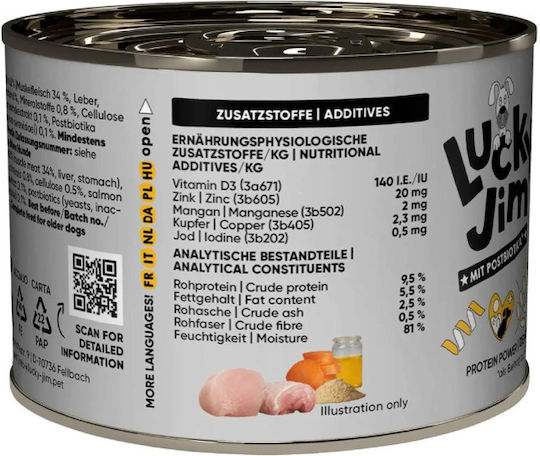 Lucky Jim Wet Food For Elderly Dogs With Chicken Salmon And Carrot 200gr