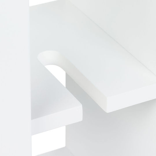 Relaxdays Floor Bathroom Shelf Wooden 71.5x17x50cm White