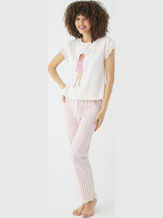 Set Pijamale Dama De Vară Pudră
